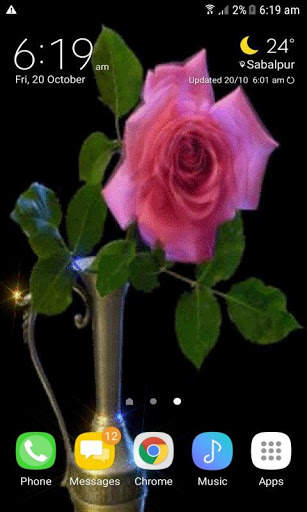 Pink Rose Pot Live Wallpaper screenshot 2