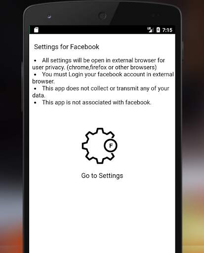 Settings for Facebook 1 تصوير الشاشة