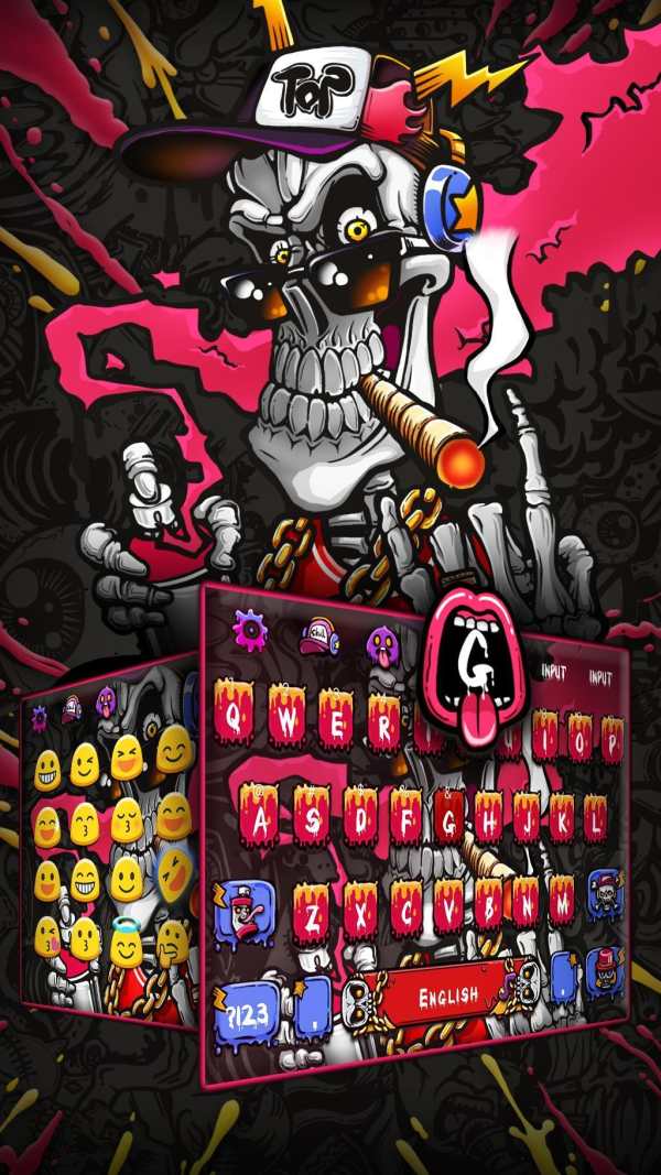 Hip Hop Skull Keyboard Theme screenshot 3