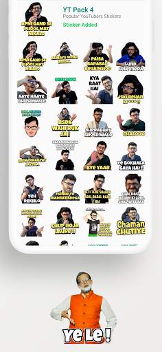 Indian YouTubers Stickers - WAStickersApps😂 screenshot 3