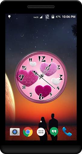 Fluffy Hearts Clock Live WP screenshot 1