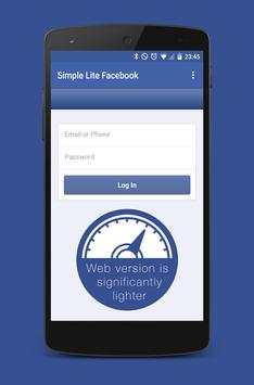 Simple Lite for Facebook(FAST) screenshot 1