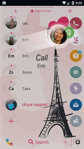 Glass Paris Phone Dialer Theme screenshot 5