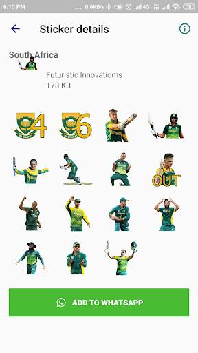 Cricket World Cup Stickers for Whatsapp screenshot 1