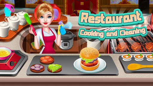 Restaurant Cleaning,Cooking and Shopping Game screenshot 1