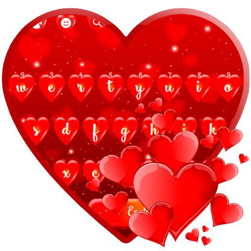 Red Love Heart Keyboard Theme 10001006