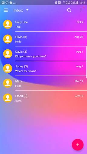 Next SMS Colorful world Skin screenshot 2