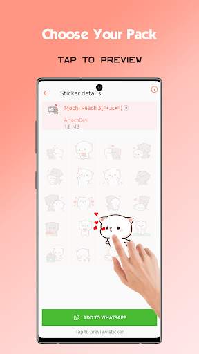 Mochi Peach Cat Stickers Animated For Whatsapp screenshot 2