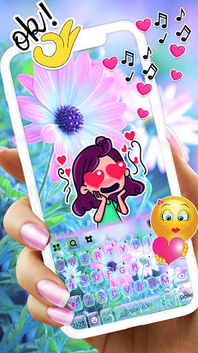 Soft Pink Flower Tastaturhintergrund screenshot 3