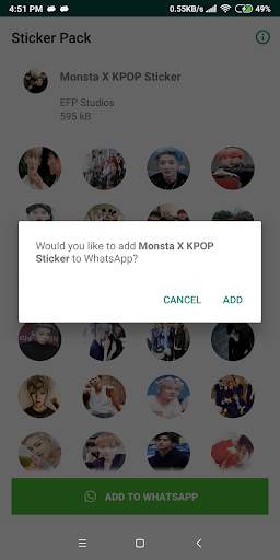 Monsta X Sticker for WhatsApp - WAStickerApps KPOP screenshot 3