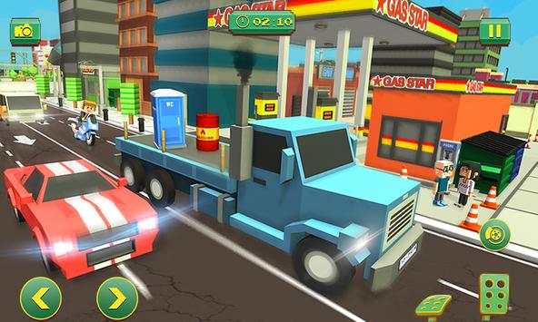 Blocky Truck Driver Simulator Urban Transport screenshot 1