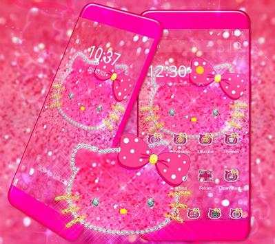 Pink Diamond Shining Bowknot Kitty Theme screenshot 3