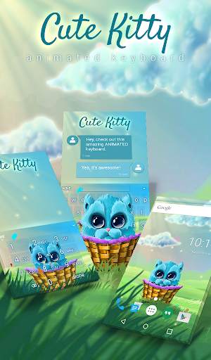 Cute Kitty Keyboard Wallpaper स्क्रीनशॉट 1