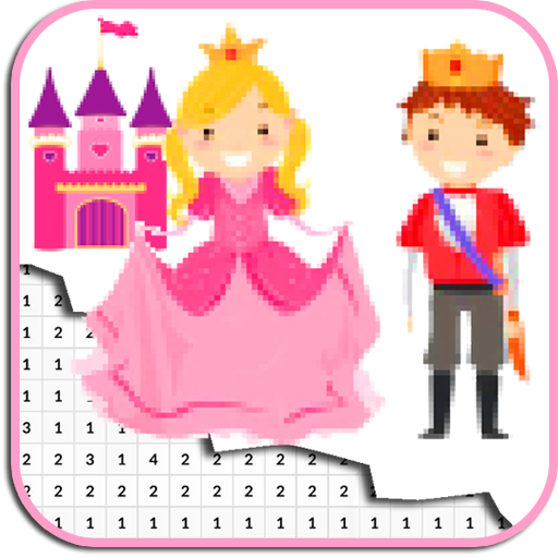Princess Coloring By Number - Pixel icon