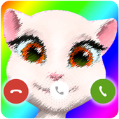 video call cat angela prank icon