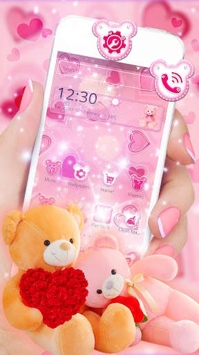 Cute Teddy Bear Love Theme screenshot 2