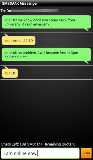 SMSDAAK. Free SMS to Pakistan. screenshot 4