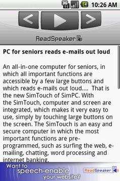 ReadSpeaker audioMobile screenshot 1