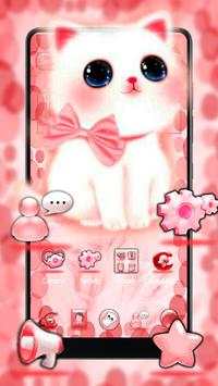 Peach Cute Kitty Launcher Theme screenshot 2