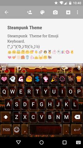 Steampunk Emoji Keyboard Theme screenshot 1