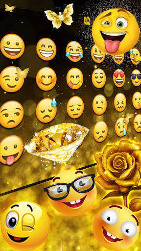 Gold Keyboard - Keyboard Theme 3 تصوير الشاشة