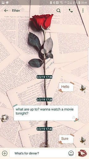 Rose messenger skin for Next SMS screenshot 3