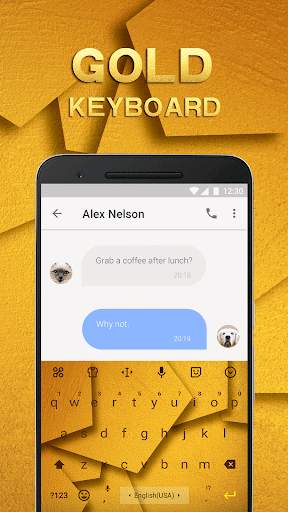 Gold Emoji Keyboard Theme screenshot 2