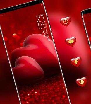 Red shining 3d effect love theme screenshot 1