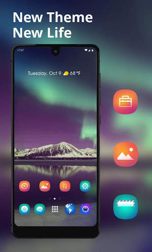 Colorful aurora theme for REDMI |night sky view screenshot 1
