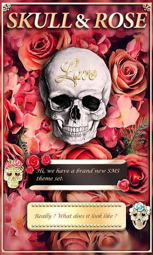 (FREE) GO SMS SKULL&ROSE THEME screenshot 1
