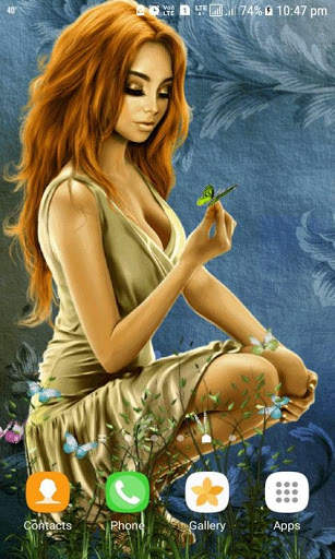 butterflies  Girl Live Wallpaper screenshot 3