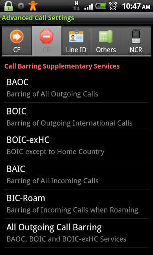 Advanced Call Settings screenshot 2