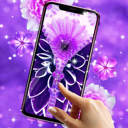 Violet zipper lock screen screenshot 6