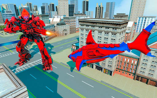Police Shark Robot Car Transform Simulator screenshot 14