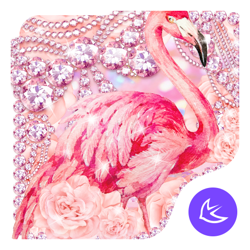 Pink Diamond Flamingo APUS Launcher theme icon