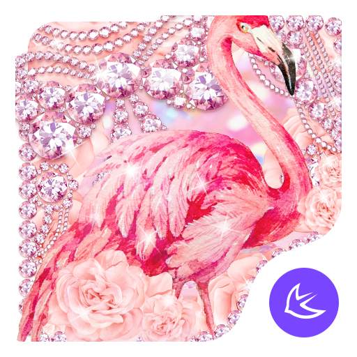 Pink Diamond Flamingo APUS Launcher theme 83.0.1001