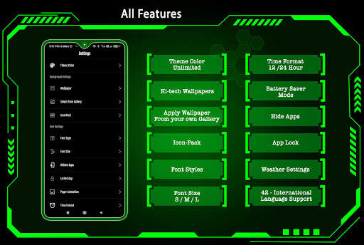 Futuristic Launcher - App lock, Hide App screenshot 8