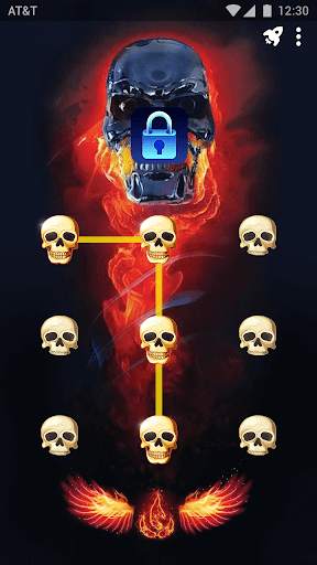(FREE) Fire Skull - App Lock Master Theme 1 تصوير الشاشة