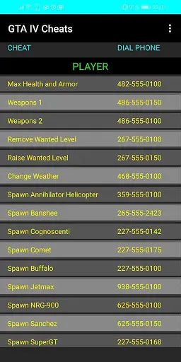 Cheats for GTA IV PC Game screenshot 1