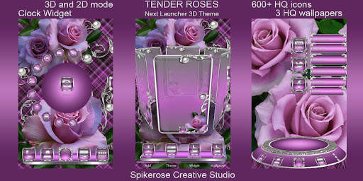 Tender Roses 3D Next Launcher theme screenshot 2