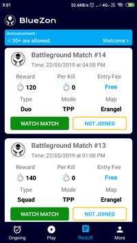 Pubg tournament, Free Fire tournament - Bluezon screenshot 4