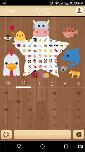 Wood Love Emoji Keyboard Theme screenshot 3