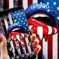 Vintage America Flag Lips Theme on 9Apps