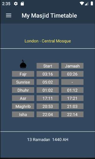 My Masjid Timetable screenshot 1