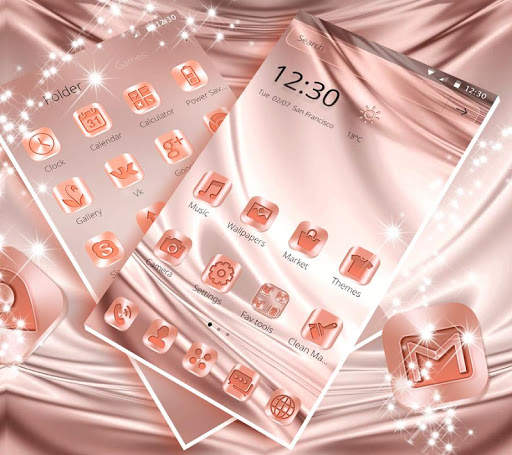 Rose Gold Silk Launcher Theme screenshot 3