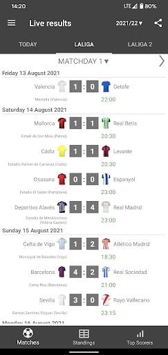 Live Scores for La Liga 2024 screenshot 1