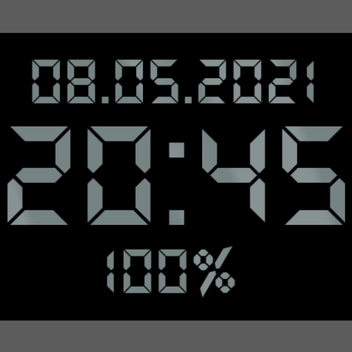 Black Digital Clock Wallpaper icon