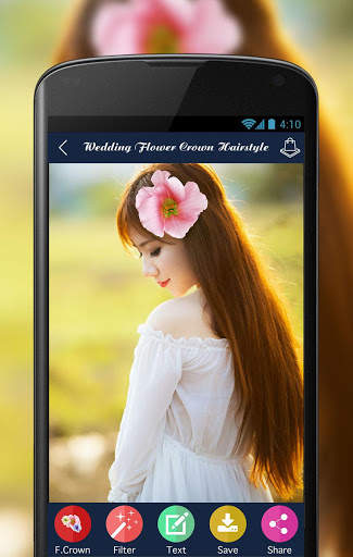 Wedding Flower Crown Hairstyle screenshot 4