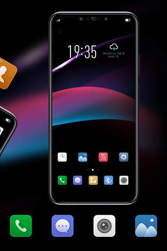 Abstract Colorful Simple Dark Line Theme screenshot 3