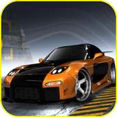 Drift car driving in city logo